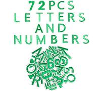 Harsgs 72 parches de letras para planchar con números, parches bordados de letras de la A a la Z, números del 0 al 9, apliques para ropa, vestido, sombrero, jeans, accesorios de bricolaje, verde