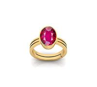 HARSHALI GEM - Anillo de piedra preciosa natural con rubí de Birmania y rubí maníaco de calidad 18.00 ratti para mujeres y hombres {Certificado de laboratorio}