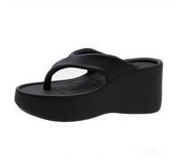 Harssidanzar Chanclas para mujer con plataforma EVA y tacón de 8,5 cm, sandalias de dedo para un look elegante HL234EU, Negro, Talla 36/37