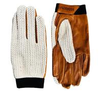Harssidanzar Guantes de equitación de Cuero para Hombres, Guantes de equitación para Hombres con muñequera elástica Ajustable Beige y Bronceado M, DM303