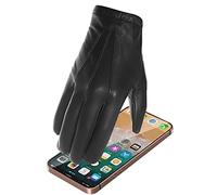 Harssidanzar Guantes de policía de cuero fino sin forro para hombre con pantalla táctil GM031EU, Negro, Talla M