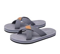 Harssidanzar KM229UK - Sandalias cruzadas para hombre, cómodas, ligeras, de verano, para interiores y exteriores, secado rápido, Gray, 42.5 EU