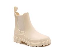 Harssidanzar Mujer Tobillo Chelsea Bota Impermeable Jardín Zapatos Antideslizante Botas de Lluvia Cortas para el Trabajo al Aire Libre HL217EU,Beige,Tamaño 36