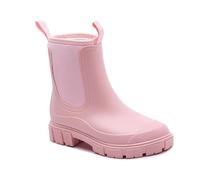 Harssidanzar Mujeres Botas de Lluvia Cortas Impermeable Zapatos de Jardín Antideslizante Tobillo Bota de Chelsea para el Trabajo al Aire Libre HL216EU,Rosa,Tamaño 39