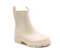 Harssidanzar Mujeres Botas de Lluvia Cortas Impermeable Zapatos de Jardín Antideslizante Tobillo Bota de Chelsea para el Trabajo al Aire Libre HL216EU,Beige,Tamaño 39