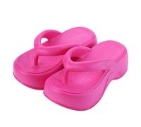 Harssidanzar Sandalias con plataforma para mujer EVA sandalias de moda para el tiempo libre y la playa HL233EU, Rosa, Talla 40/41