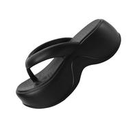 Harssidanzar Sandalias con plataforma para mujer EVA sandalias de moda para el tiempo libre y la playa HL233EU, Negro, Talla 38/39