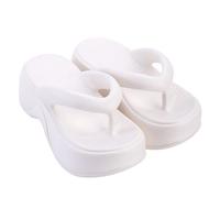 Harssidanzar Sandalias con plataforma para mujer EVA sandalias de moda para el tiempo libre y la playa HL233EU, Blanco, Talla 40/41