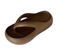 Harssidanzar sandalias de plataforma de mujer de EVA, tacón de 6 cm suela gruesa sandalias de dedo de moda para todos los días y la playa HL228EU,Marrón, Talla 37/38