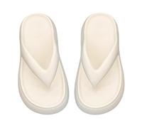Harssidanzar sandalias de plataforma de mujer en EVA, tacón de 6 cm suela gruesa sandalias de dedo de moda para todos los días y la playa HL228EU,Blanco, Talla 37/38