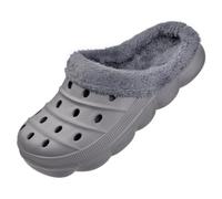 Harssidanzar Zuecos Forrados para Hombre y Mujer, Unisex Invierno Vellón Transpirable Caminar Jardín Caliente Antideslizante Zapatillas HU203EU,Gris,Talla 38