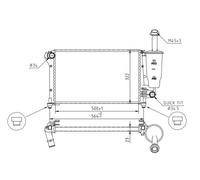 HART Enfriador de Agua para Fiat Panda 169 1.1 1.2 1.4 Natural Power 169