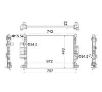 HART Radiador Refrigerante Motore Para Ford Kuga II C-Max DM2 DXA/CB7 DXA/CEU