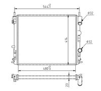 HART Radiador Refrigerante Para Dacia Logan MCV Sandero Renault Kangoo Clio II
