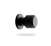 HARTE Pack 2 Tiradores Manor Pomo - Ideal para Todo Tipo de Muebles de Baño y Cocina - Diseño Moderno - Acabado Negro Mate Cepillado