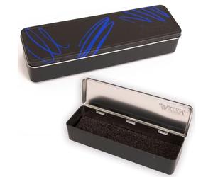 Hartem - Estuche Metálico con Tapa Abatible, Caja Vacía Portátil para Lápices, Pinceles, Medios Godets de Acuarela, Bolígrafos y Material de Arte, Organizador Resistente para Viaje o Escuela