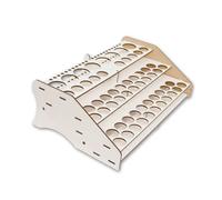 Hartem - Expositor Modelismo Frontal de Madera | Soporte Organizador de Pinturas Acrílicas y Pinceles para Miniaturas y Maquetas | 52 Botellas de 18 ml + 8 Botellas 35 ml o 60 ml y 22 Pinceles