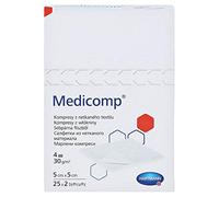 HARTMANN Medicomp 4217216 - Compresa de tela no tejida, sellada, 4 capas, 5 cm x 5 cm, 50 unidades
