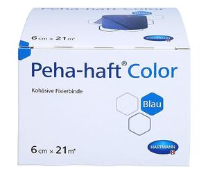 Hartmann Peha-haft Color elastische Fixierbinde, blau - 6 cm x 21 m | Packung (1 Stück)