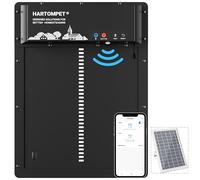 HARTOMPET Puerta automática de gallinero, programable con aplicación, funciona con pila/panel solar/rejilla, sensor de movimiento para antipellizcos, puerta de aluminio, puerta eléctrica de pollo Plug