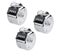 Harts Contador manual de conteo mecánico, 4 dígitos, acero inoxidable con perilla de reinicio, paquete de 3