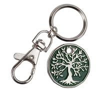 Harts Llavero con diseño de árbol de la vida verde, 12 caras, 1 unidad, verde, pequeño, Verde, S