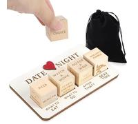 HarttiHome Juego de dados de madera para parejas, juego de dados reutilizables con bolsa, novedad para citas nocturnas, ideas de acción para decisiones de acción para el día de San Valentín,