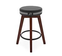 Hartwood Musicians Barstool, 24" | Asiento Acolchado de Aspecto Retro Elegante, Logo Hartwood Bordado, Patas de Madera con Reposapiés, Tapa Rotativa, 24"