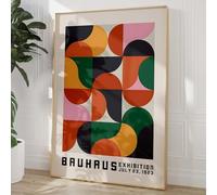 Haruhiart Bauhaus - Póster de exposición de 1923, colorido arte de pared moderno de mediados de siglo, arte geométrico moderno y colorido para sala de estar, dormitorio, 16 x 24 pulgadas, sin marco