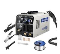Harukiku Soldador MIG de 130 A, soldador de núcleo de flujo de doble voltaje de 110 V/220 V, Flux MIG/Lift TIG/Stick 3 en 1, asistencia de soldadura AI con control de un solo toque, MIG-135