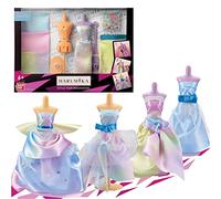 HARUMIKA 40445 - Diseño de moda para niños, crea tus propios looks de pasarela con este kit creativo, juego de novia de ensueño de doble torso, incluye maniquíes reutilizables, tela y accesorios,