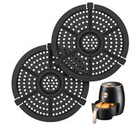 harupink 2 piezas Air Fryer Grillpfanne para Dash 2QT Air Freidora, accesorios de acero al carbono para freidora de aire con 6 piezas de goma amortiguadora, apta para lavavajillas, 16 × 16,1 cm