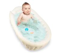 Harupink Bañera hinchable para bebé, bañera ergonómica para bebés, portátil, antideslizante, plegable para bebés, recién nacidos, niños, niños y niñas (bomba de aire de conejo)
