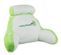 harupink Cojín de lectura para cama, cojín lumbar con reposacabezas extraíble y brazo de apoyo, buena transpirabilidad, diseño ergonómico, cojín de lectura para la lectura de verano (dinosaurio