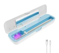 harupink Desinfectante de cepillos de dientes, desinfectante portátil UV, recargable mediante USB, organizador de cepillos de dientes, para proteger la salud bucal de toda la familia, azul celeste