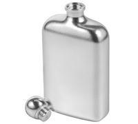 Harupink Petaca de 160 ml con tapa sellada, a prueba de fugas, botella de bolsillo para whisky, ron, vodka, juego de botellas redondas para hombres y mujeres, color plateado (240 ml)
