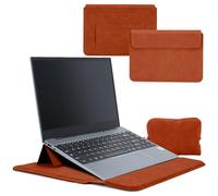 HaruYo 12-13-14-15-15.6-16 Pulgadas Funda para Ordenador Portátil con Soporte Ajustable y Reposamuñecas Integrado, Cuero de PU, para MacBook Air/Pro/Surface DELL Lenovo HP ASUS Acer PC 15" -16"