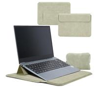 HaruYo 12-13-14-15-15.6-16 Pulgadas Funda para Ordenador Portátil con Soporte Ajustable y Reposamuñecas Integrado, Cuero de PU, para MacBook Air/Pro/Surface DELL Lenovo HP ASUS Acer PC 15" -16"