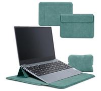 HaruYo 12-13-14-15-15.6-16 Pulgadas Funda para Ordenador Portátil con Soporte Ajustable y Reposamuñecas Integrado, Cuero de PU, para MacBook Air/Pro/Surface DELL Lenovo HP ASUS Acer PC 12" -14"