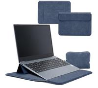 HaruYo 12-13-14-15-15.6-16 Pulgadas Funda para Ordenador Portátil con Soporte Ajustable y Reposamuñecas Integrado, Cuero de PU, para MacBook Air/Pro/Surface DELL Lenovo HP ASUS Acer PC 12" -14"