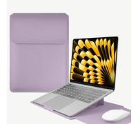 HaruYo 13-14" Funda para Ordenador portátil con Soporte Fuente para Ordenador portátil, de Piel sintética para MacBook Air/Pro/Surface DELL Lenovo HP ASUS Acer PC (13-14 Pulgadas | Morado grisáceo)