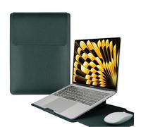 HaruYo 15-16" Funda para Ordenador portátil con Soporte Fuente para Ordenador portátil, de Piel sintética para MacBook Air/MacBook Pro/Surface DELL Lenovo HP ASUS Acer PC (15-16 Pulgadas | Verde)