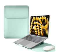 HaruYo 15-16" Funda para Ordenador portátil con Soporte Fuente para Ordenador portátil, para MacBook Air/MacBook Pro/Surface DELL Lenovo HP ASUS Acer PC (15-16 Pulgadas | Verde Claro)