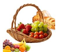 Harvest Basket - Hand Woven Vegetable Basket | Wood Handle