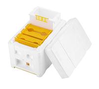 Harvest Bee Hive Beekeeping King Box, Natural Honeycomb Building Pollination Box for Garden Beekeeping, White Washed EPS Beehive with Temperature Control, 9.45 x 5.83 x 6.50 Inch
