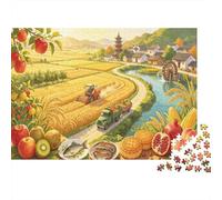 Harvest Farm Puzzle for Adultos 1000 Piezas Reciclado Rural Countryside Puzzles for Personas Mayores Impossible Hard Difficult Challenging Great Regalo Idea for Women 70x50cm/1000piezas