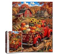 Harvest Festival Jigsaw Puzzles 1000 Pieces for Adults, Families (Thanksgiving, Farm Life,Country Landscape) Pieces Fit Together Perfectly 19.7'' x 27.6'' Frameable Freedom Puzzle Art