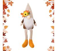 Harvest Holiday Figurine - Fall Gnomes Plush Ornament for Indoor Festivity | Decorative Doll with Hanging Legs & Cozy Textile Design for Living Room Cafe Thanksgiving Party and Holiday Gathering