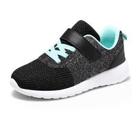 Harvest Land Zapatillas Niñas Deporte para Niños Zapatos Transpirables para Zapatillas de Corre Ligero Zapatos Casuales Antideslizante Tenis Calzado de Deporte Exterior,Negro,31.5EU