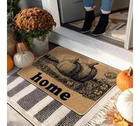 Harvest Pumpkin - Tapete beige para la entrada del hogar para decoración de otoño, goma, impermeable, antideslizante, control de polvo, uso en exteriores e interiores, fácil de limpiar, 73 x 43 cm